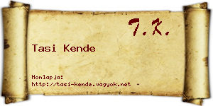 Tasi Kende névjegykártya